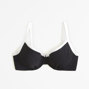 Curve Love 90s Clean Underwire Bikini Top Medium (D-F Cup) Black & White